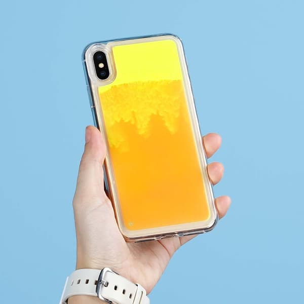 Liquid Neon Sand -kuori iPhone Xs Maxille - oranssi Orange