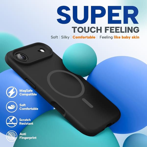 iPhone 17 Air Magsafe Liquid Silicone - Musta Svart