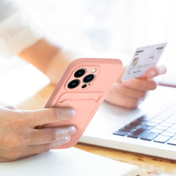 iPhone 11 Skal Forcell Korthållare Mjukplast - Rosa
