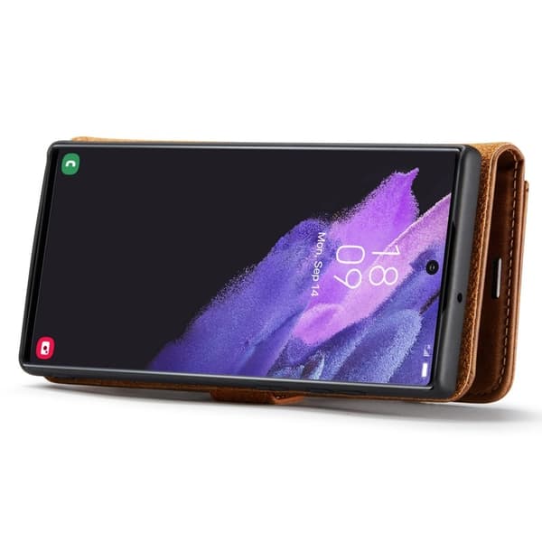 DG.MING Samsung Galaxy S25 Ultra Plånboksfodral Äkta läder - Brun