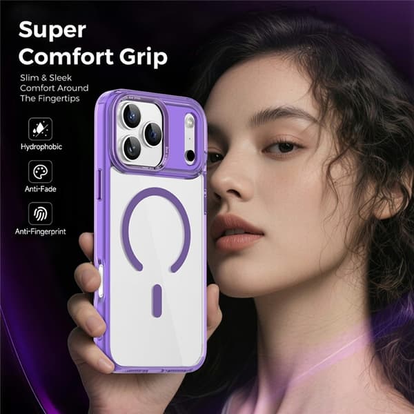Mobilskal till iPhone 17 Pro MagSafe Transparent TPU+PC - Lila Lila