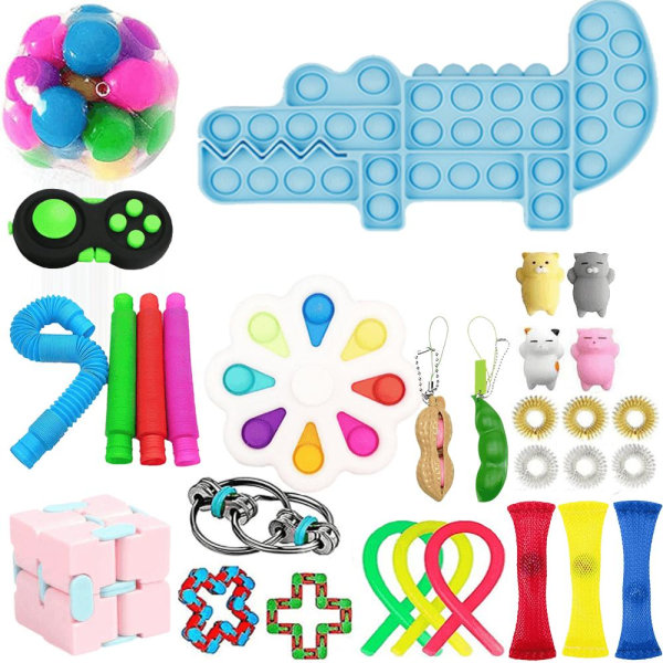 30 Pack Fidget Toy Set Pop it Sensory Lelu aikuisille ja lapsille (D)  Multicolor fd8f | Multicolor | 200 | Fyndiq
