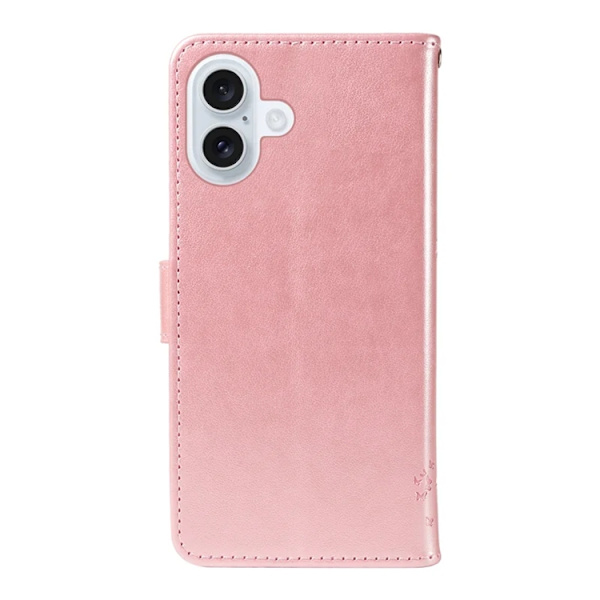 iPhone 17 Konstläder Plånboksfodral Tree Pattern - Roséguld Roséguld