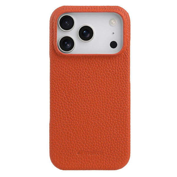 MELKCO Mobilskal till iPhone 17 Pro Äkta Läder PC MagSafe - Orange