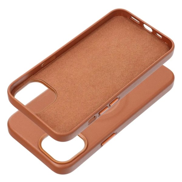 iPhone 14 Pro -mobiilikotelo Magsafe Leather Roar - ruskea