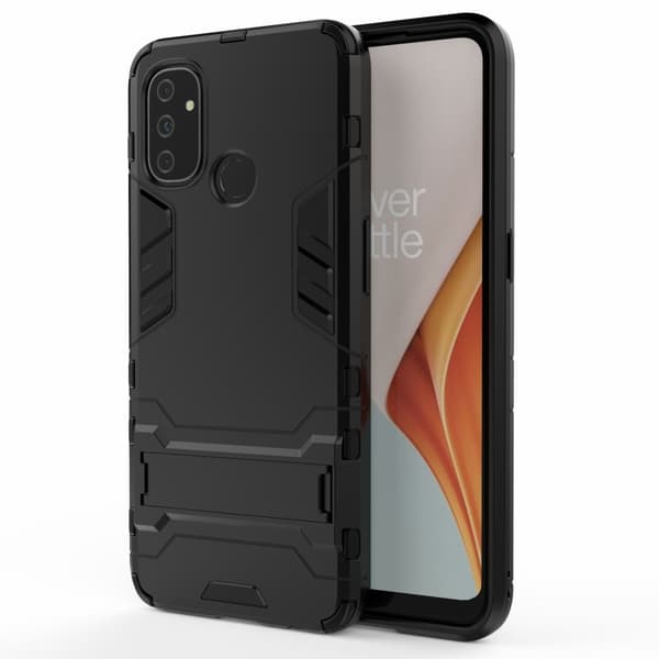 Kick-Stand Telefontaske til Oneplus Nord N100 - Sort Black