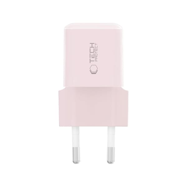 Tech-Protect Vægoplader USB-C 25W - Baby Pink Rosa