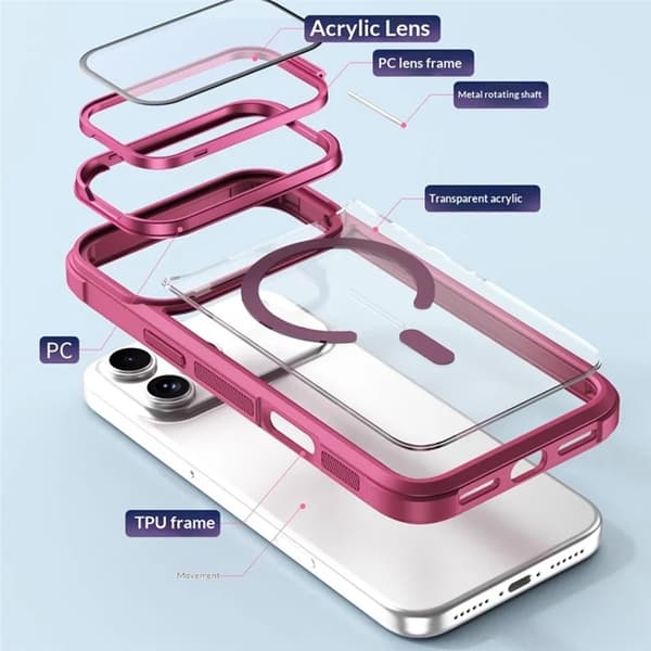 Mobilskal till iPhone 17 Pro Magsafe med Linsskyddsstöd - Lila Lila