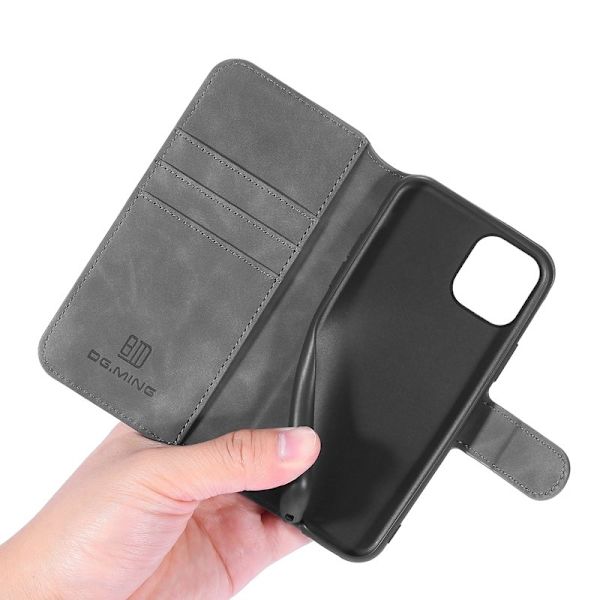 DG.MING Plånboksfodral Konstläder för iPhone 11 Pro - Grå