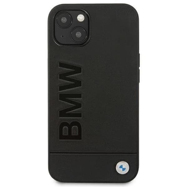 BMW iPhone 14 Plus Skal Læder Stamp - Sort Black