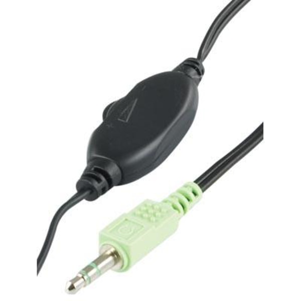DELTACO, hörlur med volymkontroll, 2,2m kabel, svart Svart