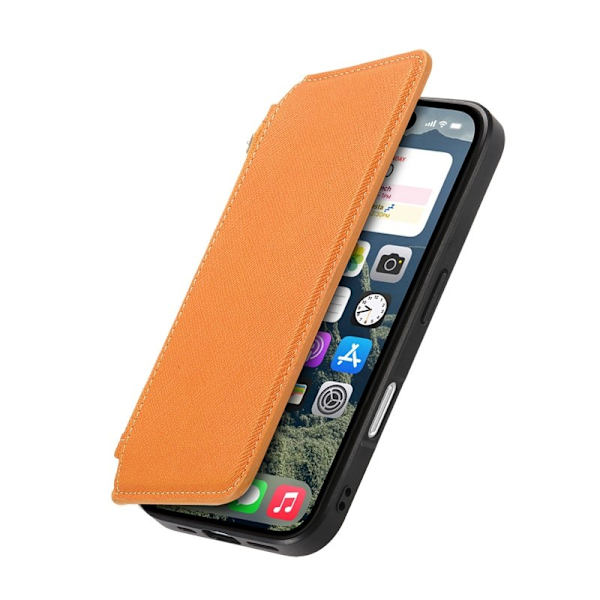 CASENEO iPhone 16 Plus Plånboksfodral Konstläder - Gul