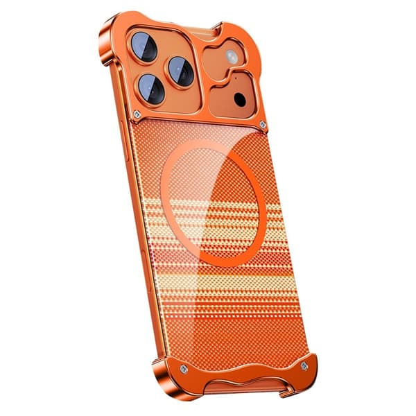 Mobilskal till iPhone 17 Pro Max Magsafe Frameless Kevlar Pattern - Orange Orange