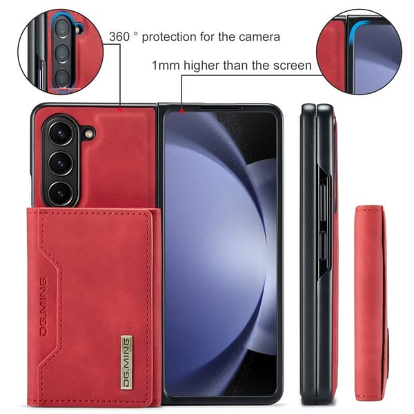 DG.MING M2 Kickstand Plånboksfodral Samsung Galaxy Z Fold5 Röd