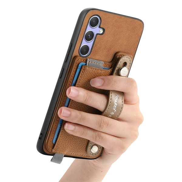 Samsung Galaxy A35 5G Skal Äkta Läder Magnetiskt - Brun