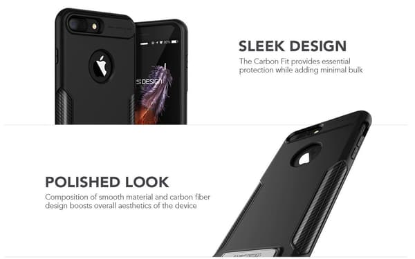 Verus Carbon Fit Cover til Apple iPhone 7 Plus - Sort Black
