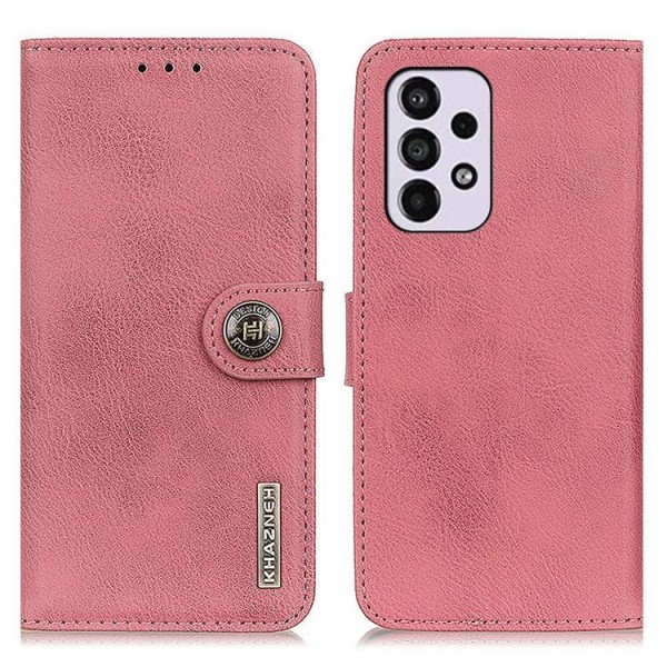 KHAZNEH magneettinen lompakkokotelo Galaxy A33 5G - vaaleanpunainen