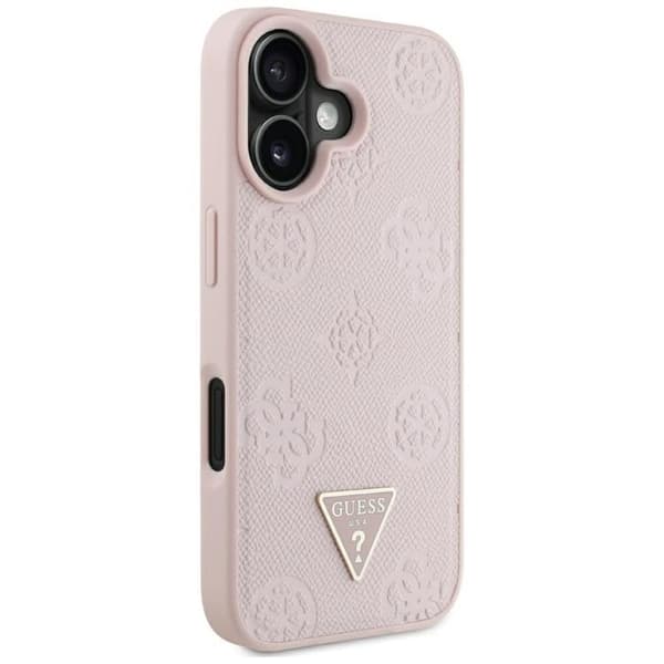 Guess Mobilskal till iPhone 16 MagSafe Hot Stamp Peony Triangle Rosa