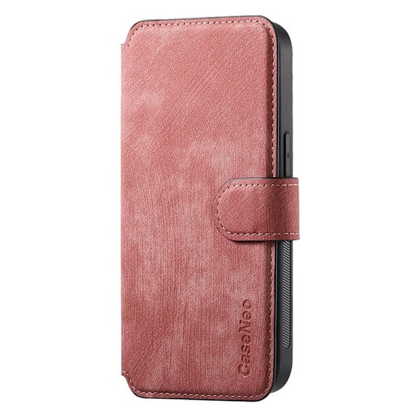 CASENEO iPhone 15 Plus Plånboksfodral Konstläder - Rosa