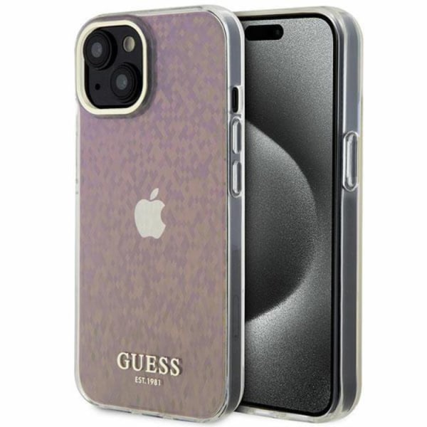 Guess iPhone 15 -puhelinkuori IML Faceted Mirror Disco Iridescent