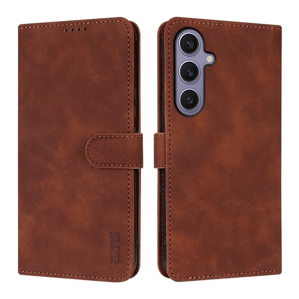 AZNS Samsung Galaxy S25 FE Plånboksfodral Konstläder - Brun