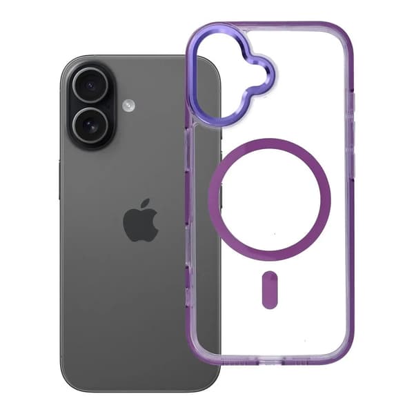 Mobilskal För iPhone 17 MagSafe Frame Clear Hybrid - Lila Lila