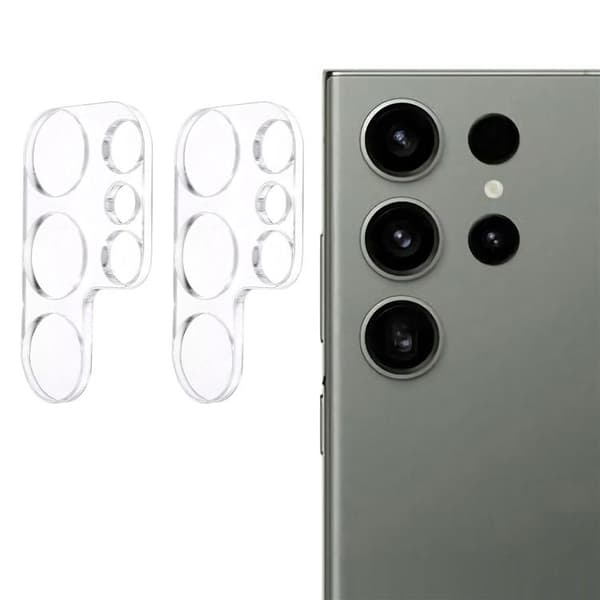 [2-PACK] Galaxy S24 Ultra hærdet glas objektivdæksel - klar Transparent