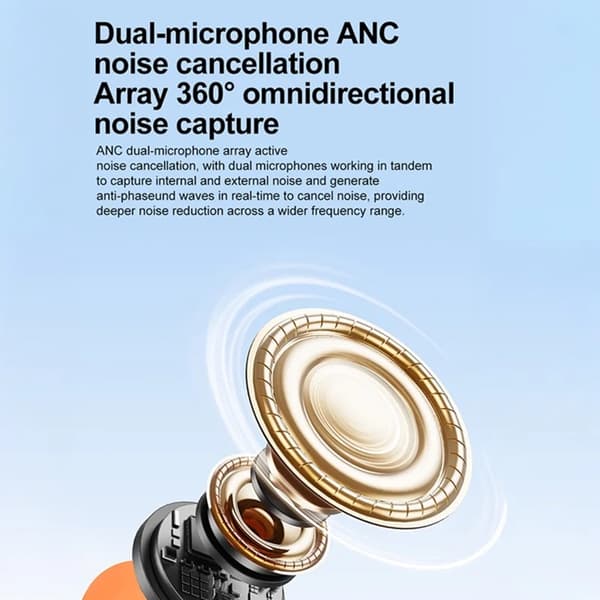 In-Ear Trådlös Hörlurar S1 White Noise ANC IPX5 Bluetooth - Orange