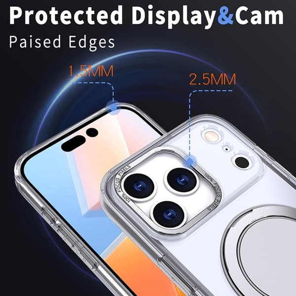 Mobilskal till iPhone 17 Pro MagSafe TPU+PC Kickstand - Transparent Transparent