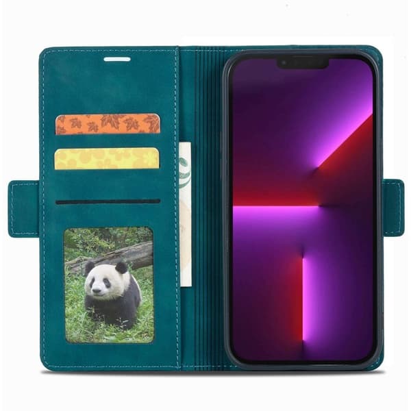FORWENW F3-Series iPhone 14 Plus Plånboksfodral Konstläder - Cyan