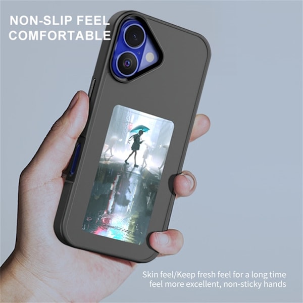 Mobilskal till iPhone 16 NFC DIY Customized HD Smart E-Ink - Vit Vit