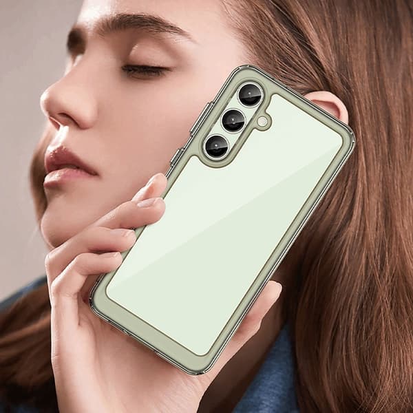 Mobilskal till Galaxy S24 FE Outer Space med Ram - Clear Svart Transparent