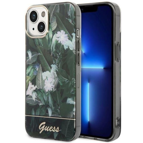 GUESS iPhone 14 Plus -kotelo Jungle Collection - Vihreä