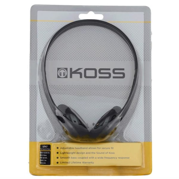 KOSS Hovedtelefoner KPH7 On-Ear - Sort Black