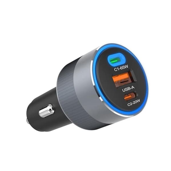 Forcell 85W Billaddare 2xUSB-C 1xUSB-A F-Energy - Svart Black