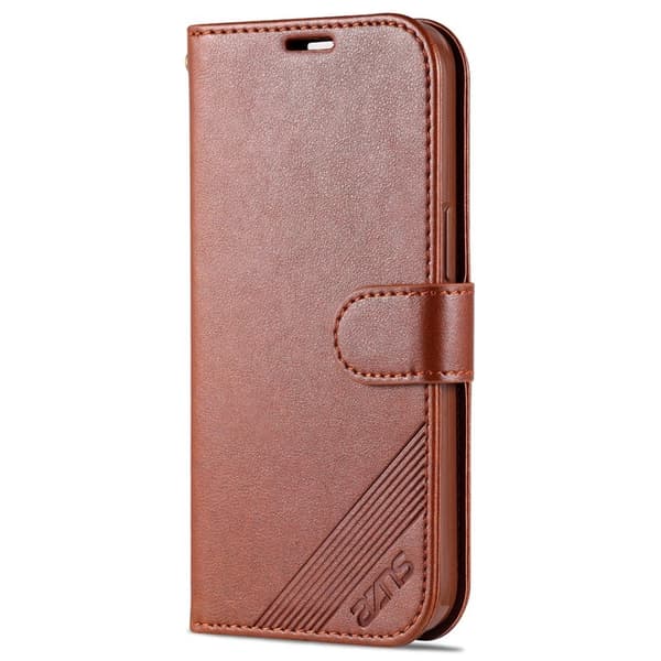 AZNS Phone Plånboksfodral iPhone 15 Plus - Konstläder + TPU - Brun