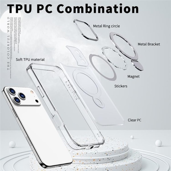 Mobilskal till iPhone 17 Pro Max MagSafe Rotating Kickstand Transparent