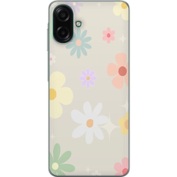 Telefontaske til Samsung Galaxy A07 4G med fejende blomster