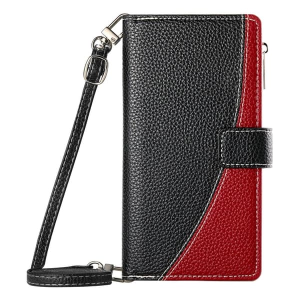 Samsung Galaxy S26 Plånboksfodral Dragkedja Konstläder Flip - Svart