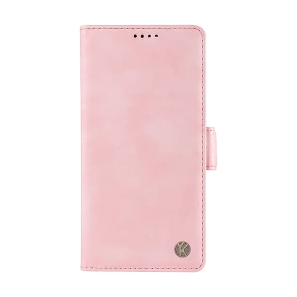 YIKATU iPhone 17 Air Konstläder Plånboksfodral Litchi Texture - Rosa Rosa