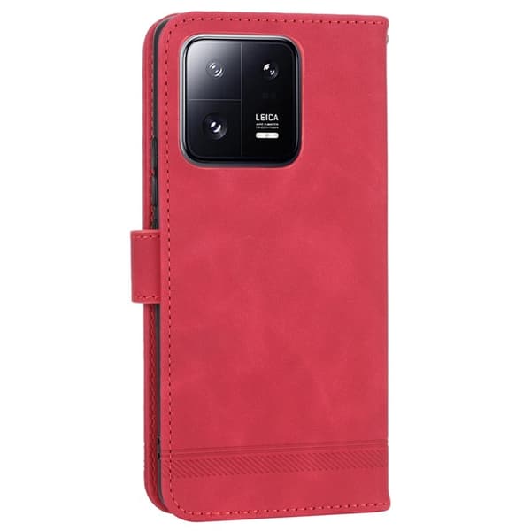 DIERFENG DF-03 Plånboksfodral för Xiaomi 13 Pro 5G Konstläder - Röd