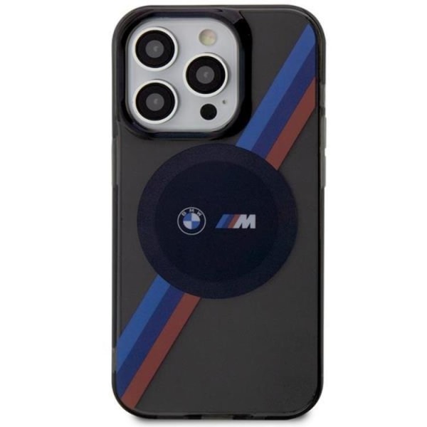 BMW iPhone 14 Pro Mobilskal Magsafe Tricolor Stripes - Grå