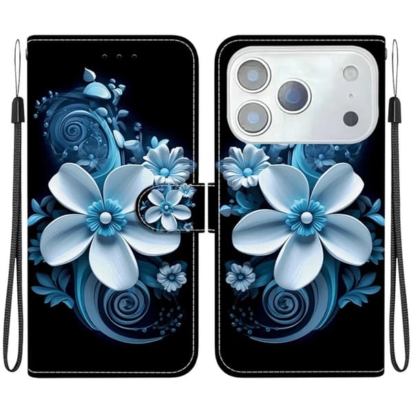 iPhone 17 Pro Max Plånboksfodral Med Lanyard - Svart Orchid Svart