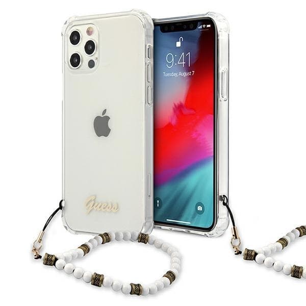 Guess Skal iPhone 12 & 12 Pro Vit Pearl - Transparent Vit