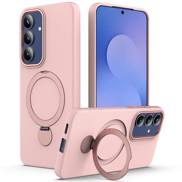 Mobilskal för Samsung Galaxy S26 Plus Magnetiskt Ring Kickstand TPU + PC - Rosa