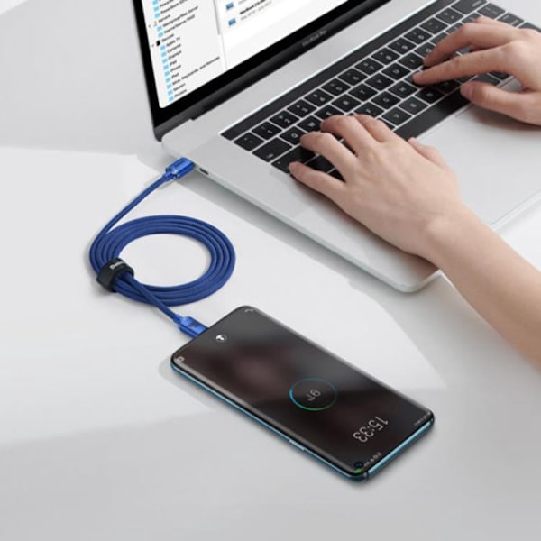 Baseus USB-C till USB-C 100W 1.2m - Blå Blue