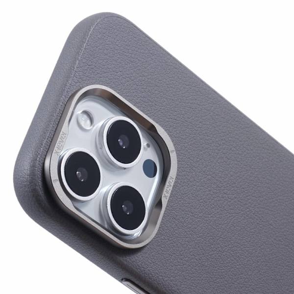 X-LEVEL Mobilskal till iPhone 16 Pro Max MagSafe PU Läder Grå