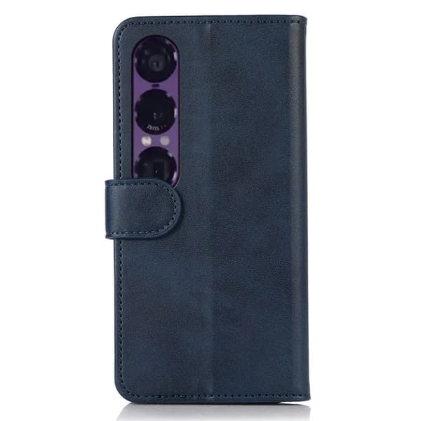 Sony Xperia 1 VII Plånboksfodral Cowhide Texture Konstläder - Blå