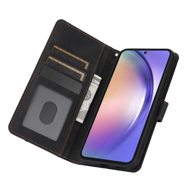 Samsung Galaxy A57 Plånboksfodral Konstläder Ställ - Svart