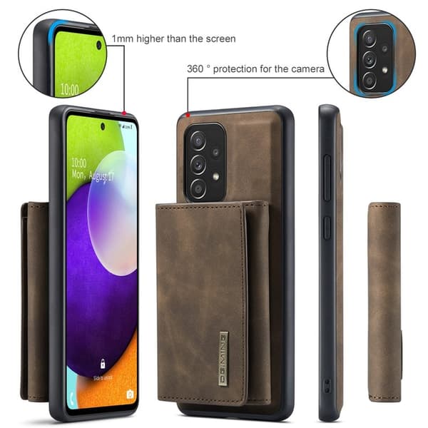 DG.MING Plånboksfodral med Ställ för Samsung Galaxy A52 - Brun